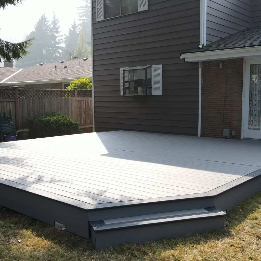 Modern Trex composite deck with angled layout – Shoreline WA