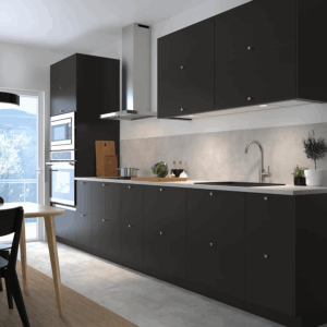 Matte Black Frameless Cabinets